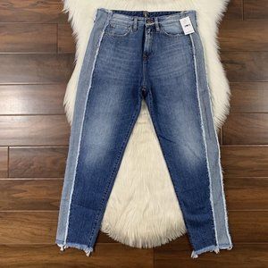 PRPS‎ Women's Size 24 Two Tone Gourd Bel Air Boyfriend Denim Jeans Fringe Detail